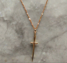 Load image into Gallery viewer, 14k Gold Dagger Necklace