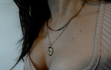 Load image into Gallery viewer, Goddess Medusa 14k Gold Pendant Necklace with Dainty Paperclip Chain