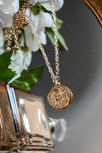 Load image into Gallery viewer, Medusa Pendant and Dainty 14k Paperclip Chain