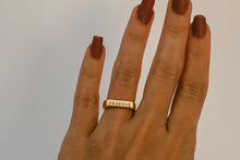 Cargar imagen en el visor de la galería, &quot;Deserve&quot; Engraved Gold Stainless Steel Ring | Stackable Ring
