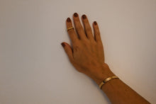 Cargar imagen en el visor de la galería, &quot;I Am Abundant&quot; Affirmation Engraved Gold Stainless Steel Cuffed Bracelet (bendable)
