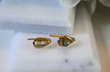 Cargar imagen en el visor de la galería, Dainty Tear Drop Labradorite | Hook Earrings (Nickel Free) | Gold Plated 925 Sterling Silver
