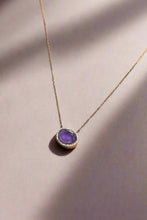Cargar imagen en el visor de la galería, Amethyst CZ Pendant Necklace | Gold Tarnish Resistant Adjustable Necklace
