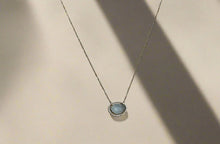 Cargar imagen en el visor de la galería, Aquamarine CZ Pendant Necklace | Gold Tarnish Resistant Adjustable Necklace
