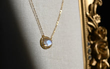 Cargar imagen en el visor de la galería, Moonstone CZ Pendant Necklace | Gold Tarnish Resistant Adjustable Necklace
