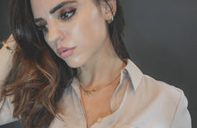 Cargar imagen en el visor de la galería, Lakshmi written in Hindu on Gold Plated Adjustable Satellite Stainless Steel Chain
