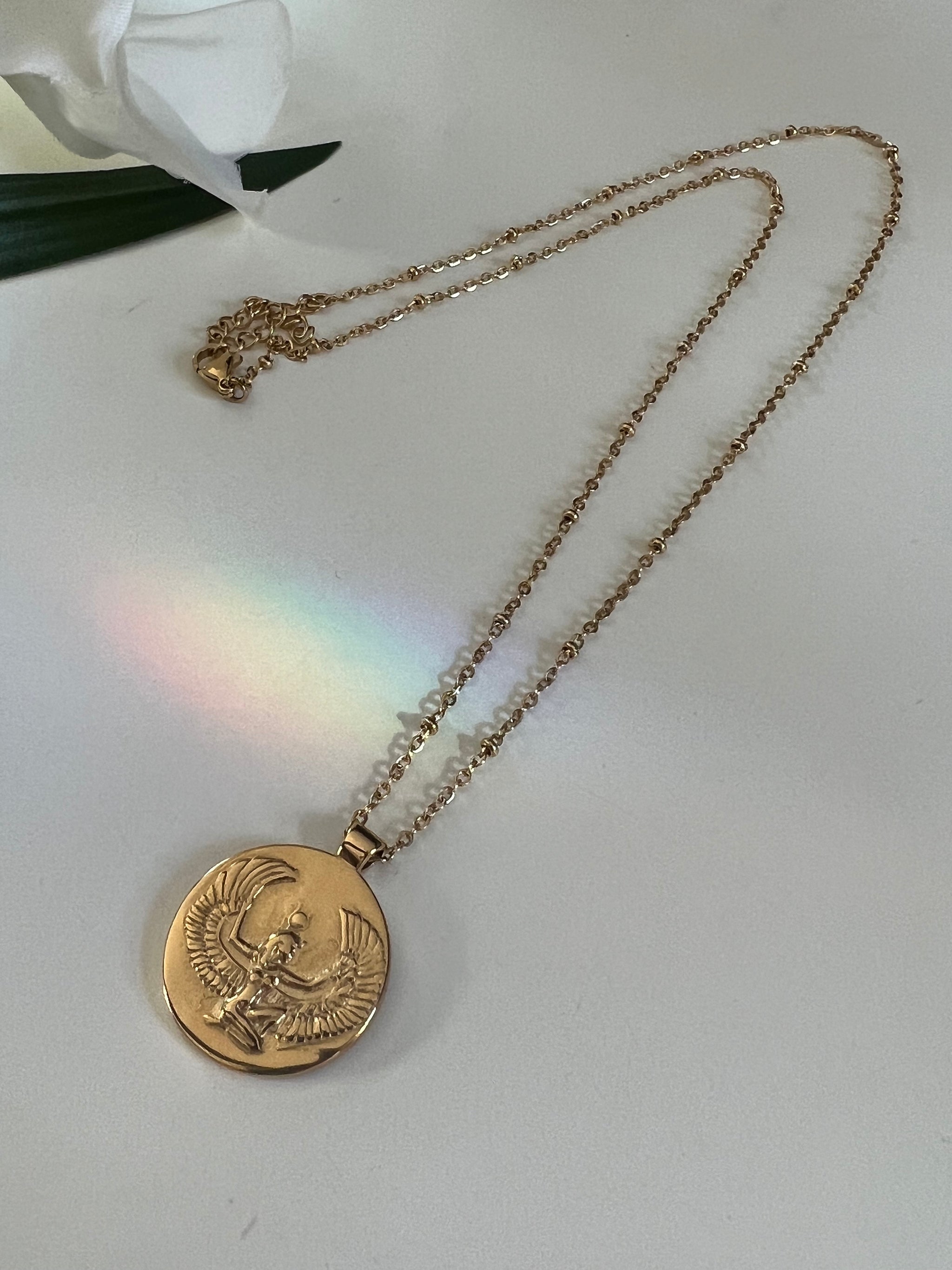 Ciondolo Collana Dea Egizia Isis Aset - Bronzo Stile Egizio Magico
